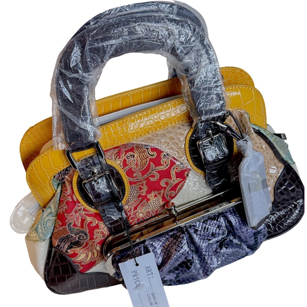 Victoria Collection Patchwork Handbag - Picture 6 of 8